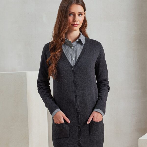 Women's longline knitted cardigan Thumbnail