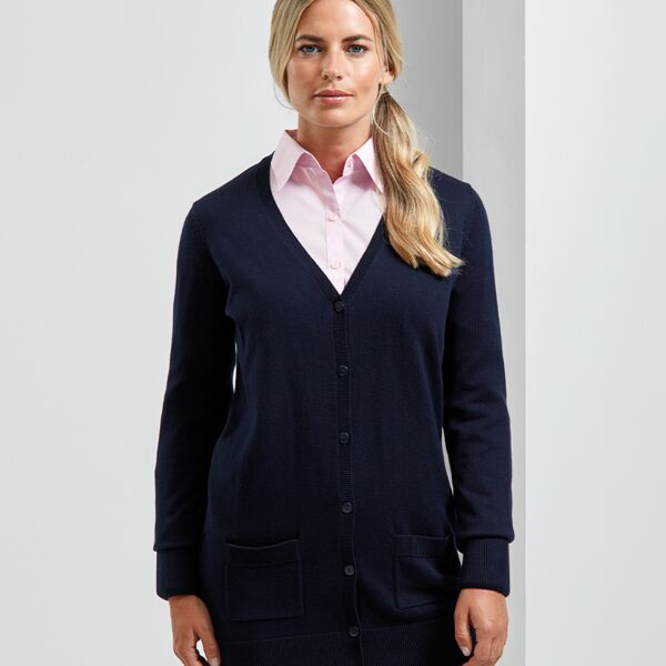 Premier Ladies Longline V Neck Cardigan Thumbnail