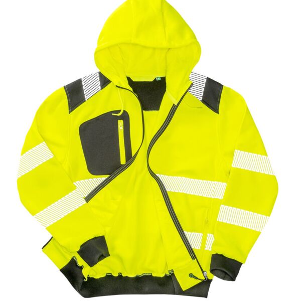 Recycled robust zipped safety hoodie Thumbnail